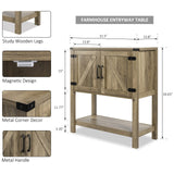 Mufico Grey Console Table with 2 Storage Cabinets – Multifunctional Entryway, Sofa, and Coffee Bar Station Cabinet Mufico
