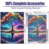 CNITUR DIY 5D Diamond Painting Kits for Adults Diamond Art Tree of Life Diamond Painting Full Drill Crystal Rhinestone Embroidery Craft Kits for Home Wall Decor Gifts, Diamond Art Kits B10045 CNITUR
