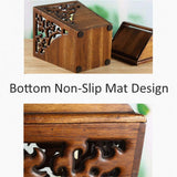 liangzishop Trash Can Waste Bin Antique Wooden Trashbin Shake Cover Teak Waste Bin Hand Hollow Carved Trash Can Indoor Solid Wood Trash Box 3.2 liangzishop