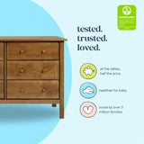 Davinci Jayden 6-Drawer Double Wide Dresser in Chestnut, Greenguard Gold Certified DaVinci
