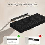 QEEIG Bathroom Shelves Over Toilet - Floating Shelf for Wall Toilet Paper Storage Farmhouse 16 inch Set of 3, Black (029-40B3) QEEIG