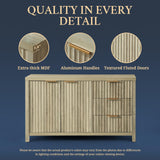 OAKHAM HOME Oxford Fluted Storage Cabinet Sideboard Large Buffet with Adjustable Shelves, Multifunctional Accent Cabinet Console Cabinet for Living Room OAKHAM HOME