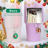 JNENERY Round Sublimation Key Chains Blanks, 60PCS Sublimation Keychain Blanks Bulk, Sublimation Charm Accessories for Cup, MDF Blank Double Sided with Plastic Pearl Chain for DIY and Craft JNENERY