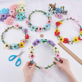 FREEBLOSS 16 Set Flower Crowns Making Kit Make Your Own Flower Crown Wreath Headbands Handmade Hair Accessories DIY Floral Crown Garland Kit FREEBLOSS