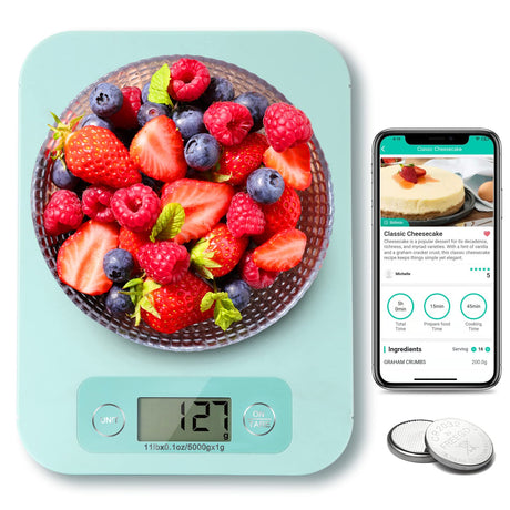 Smart Food Scales for Kitchen - Digital Food Scale with Nutritional Calculator Analysis App, Food Weight Scale Grams and Ounces, Food Scale for Weight Loss, Calories Counting, Meal Prep 0.1oz URAMAZ