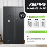 KAER 15-18 Gun Safe,Gun Safes for Rifles and Pistols,Rifle Safe,Gun Cabinet,Gun Safes for Home,Gun Safe for Rifles with Digital Keypad,Drawer,Removable Shelf (Unassembled) KAER