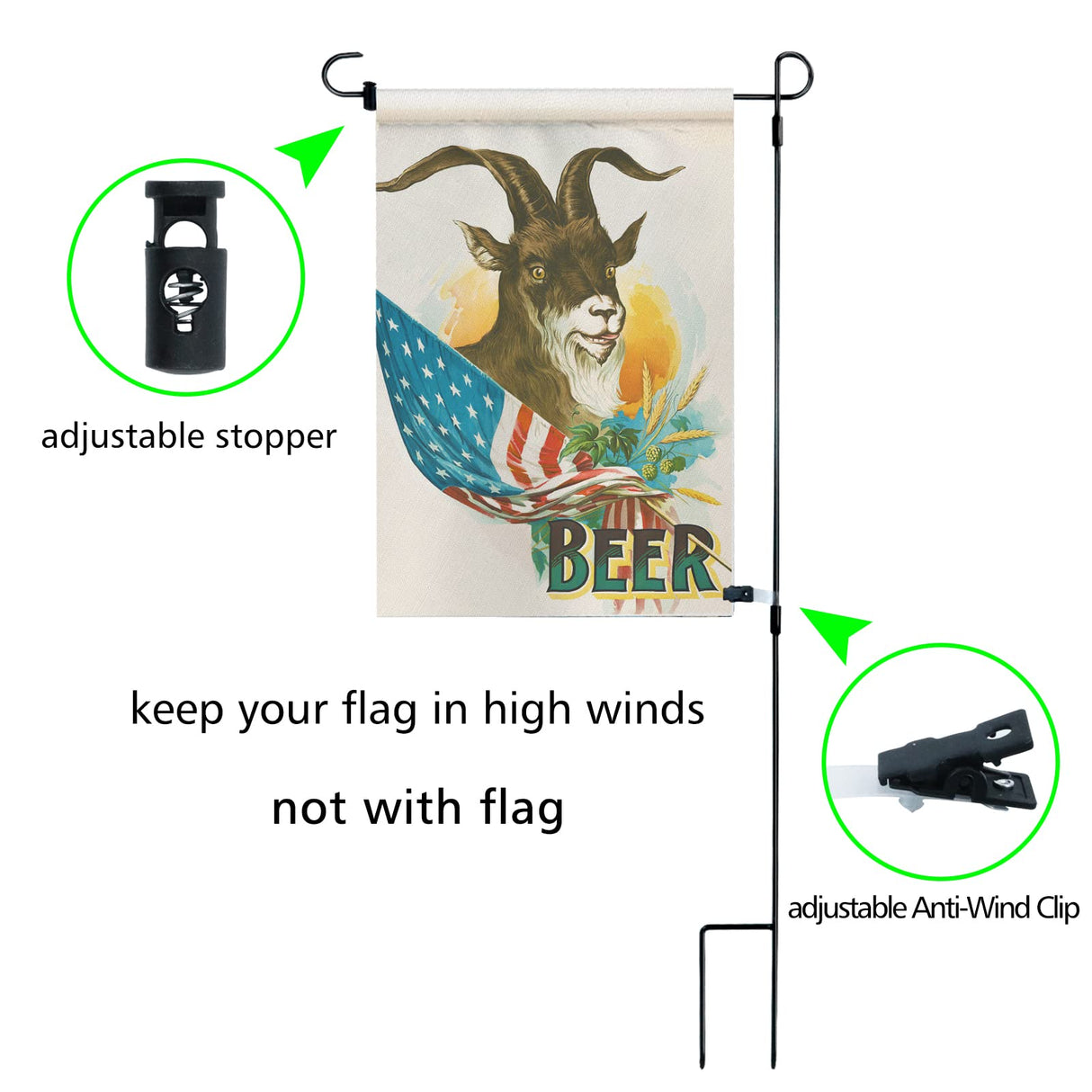 MAIKESUB Double Sided White Sublimation Blank Polyester Flags for Garden and Yard Canvas BannerLawn Garden Flags DIY Halloween Decorative Flag (Garden Flag Stand) MAIKESUB