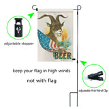 MAIKESUB Double Sided White Sublimation Blank Polyester Flags for Garden and Yard Canvas BannerLawn Garden Flags DIY Halloween Decorative Flag (Garden Flag Stand) MAIKESUB