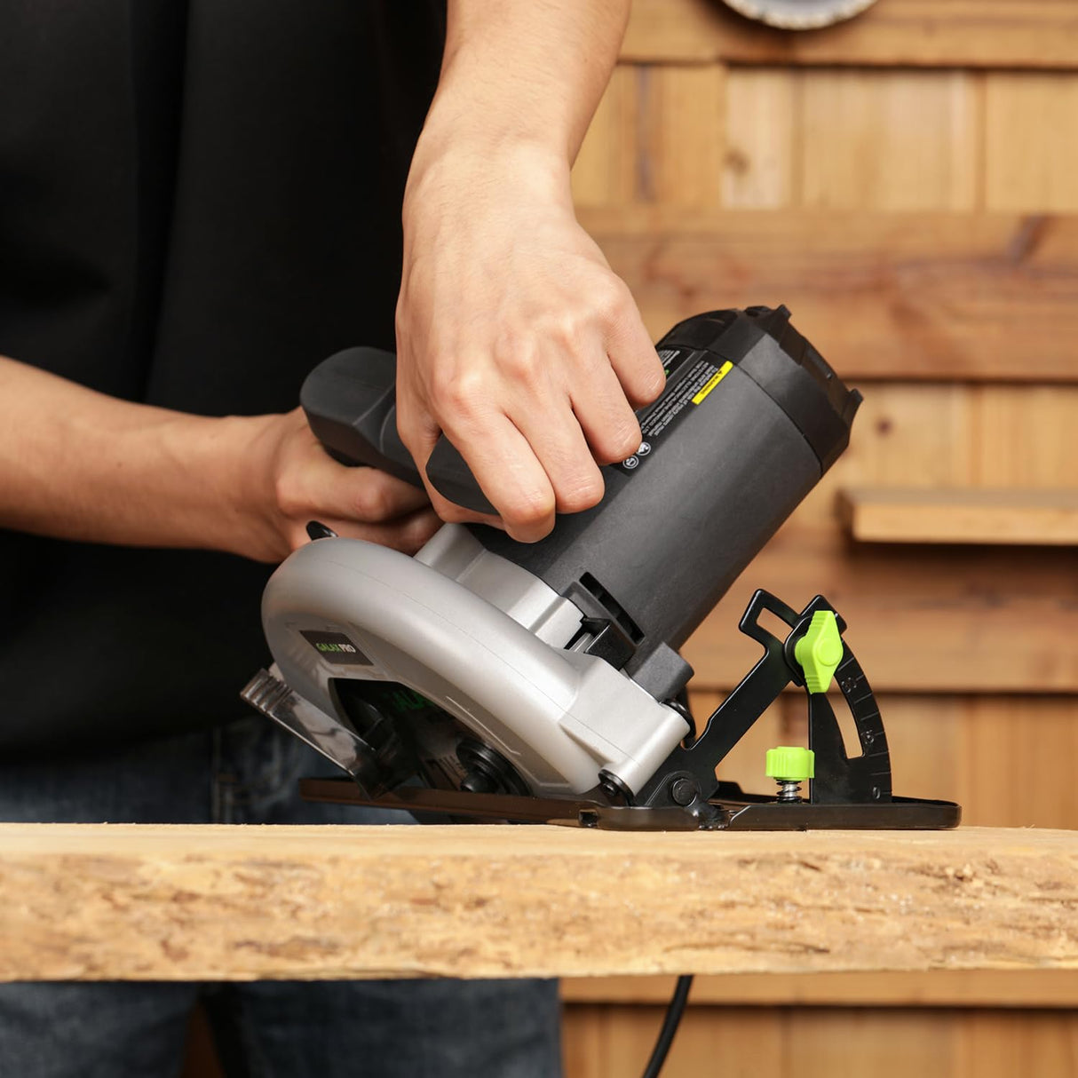 GALAX PRO 11 Amp Power Circular Saw, 6000RPM Corded Circular Saw with Adjustable Cutting Depth 2-7/16" (90°) to 1-13/16" (45°), 7-1/4 Inch Carpentry Saw Blade, Ideal for Wood, Plastic Cuts GALAX PRO