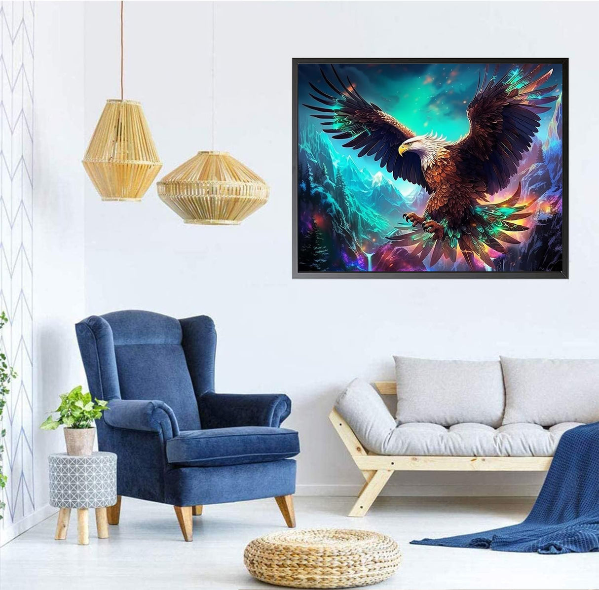 KEUASDV Diamond Painting Kits for Adults, Eagle 5D DIY Diamond Art Kits Full Drill Diamond Dots for Gift Wall Decor and Relaxation Gem Arts 12x16 inch KEUASDV