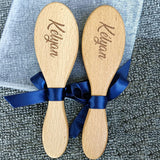 3Pcs Personalized Wooden Baby Hair Brush and Comb Bristles,Custom Newborn Baby Soft Hair Baby Gift auysolty