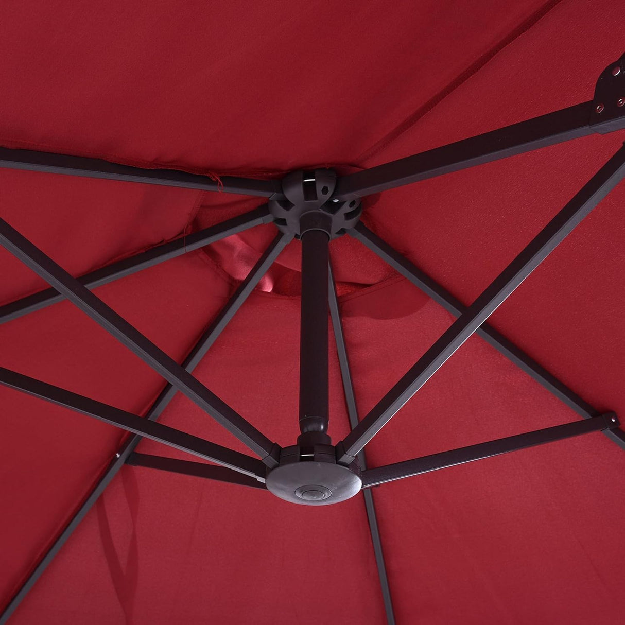 VOOYA HOME 15ft Large Patio Umbrellas Base NOT Included, Outdoor Double-Sided Umbrella with Crank Handle, UV Protective for Pool, Lawn Garden, Backyard (Pole Diameter 1.9 inch) Red VOOYA HOME