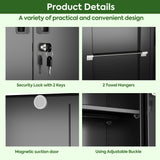 Reemoon Broom Closet Storage Cabinet with Wheels and Pegboard,Metal Garage Storage Cabinet with Doors and Adjustable Shelves for Garage Home,Required Assembly,Black Reemoon