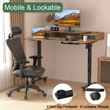 ExaDesk 63×30 Inch Electric Standing Desk with 2 Drawers, Adjustable Height Widened Stand Up Desk with Storage Shelf, Sit to Stand Ergonomic Workstation for Home Office ExaDesk