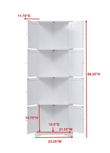 Kings Brand Furniture - Lyons 4-Tier 68" Corner Kitchen Pantry Storage Cabinet with 8 Doors, White Kings Brand Furniture