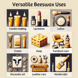 Beeswax Pellets for Candle Making – 5lb/10lb/20lb – Natural Beeswax for Candles, Lip Balms, and Skincare – White Beeswax for DIY Projects – Ideal for Beginners and Experts（5lb） UNOTENA