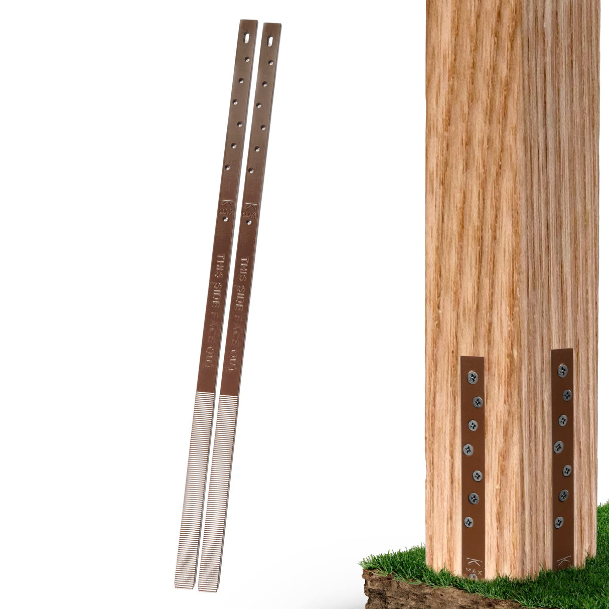 Post Buddy Pack of 2 Easy Fence Post Repair (to fix 1 Broken Wood Post), Fast and Simple to Install, Highly Effective, Long-Lasting Post Buddy