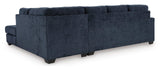Signature Design by Ashley Aviemore Casual L-Shaped 2-Piece Sectional with Chaise for Living Room, Blue Signature Design by Ashley