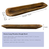 Wooden Dough Bowls Decorative，30'' Rustic Bread Long Bowls Decor Wood Tray, Hand Carved for Table Centerpiece Decor, Home Decor (30 * 6 * 2 inch Brown) BEDAZE