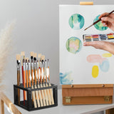 YEXEXINM 2 Pcs Clear Paint Organizer With Paint Brush Holder,7 Layers Acrylic Paint Organizer,Paint Storage Rack,Craft Paint Organizer Rack,Miniature Paint Holder for Paint Storage YEXEXINM