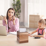 KYDIFS Tissue Box Cover Square, Acacia Wood Tissue Box Holder with Slide-Out Bottom, Wooden Tissue Box Cover Cube for Bathroom, Bedroom, Dinner Table, Office,Kitchen(Square) KYDIFS