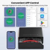 EAMIRUO Gun Safe for Handgun - Biometric Gun Safe for 2-4 Pistols Quick Access Handgun Safe with Fingerprint/Keypad/Key/App Control, Pistol Safe for Nightstand Bedside (Black) EAMIRUO