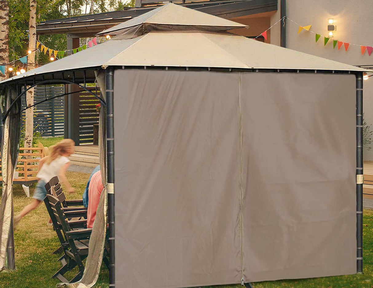 Ontheway Privacy Wall for Most 10' x 10' Gazebo 1 Panel Sidewall ONLY(Beige) ontheway