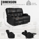 CHABATREE Home Theater Seating,RV Recliner Sofa with Massage and Heat,Manual RV Recliner Loveseat with USB/Cup Holders and Side Pocket for Living Room,2 Seater Black CHABATREE