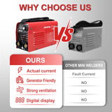 Winbegin Actual 125A 110V Stick Welder, 1/8" rod 125A heavy duty 100% welding machine super Mini arc welder,generator friendly Digital Display 6013 7018 6010 6011works winbegin