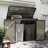 Jolydale 79 Cu. Ft Premium Storage Shed 3.3 x 5.6 FT Outside Metal Trash Shed Waterproof Outside Storage with Lid Chain Storage Trash Can Weeding Tools, for Garden, Backyard, Patio (Black) Jolydale