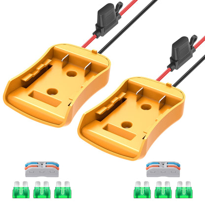 2 Packs Power Wheel Adapter for Dewalt 20V Battery Adapter Power Wheels Battery Converter Kit with Fuses & Wire Terminals, 12AWG Wire, Power Connector for DIY Rc Car Toys, Robotics and Rc Tru - WoodArtSupply