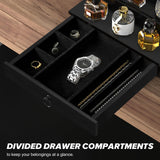 upcessory Cologne Organizer for Men, 4 Tier Black Wood Perfume Organizer with Felt Lining Drawer and Hidden Compartment, Perfume Display Holder, A Gift for Men upcessory