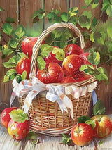 MOER SKY Foods Diamond Painting Kits for Adults, Apples Diamond Painting Art Kit for Adult, DIY Full Drill Gem Art with Diamonds for Home Wall Decor Gifts 12x16 Inch MOER SKY