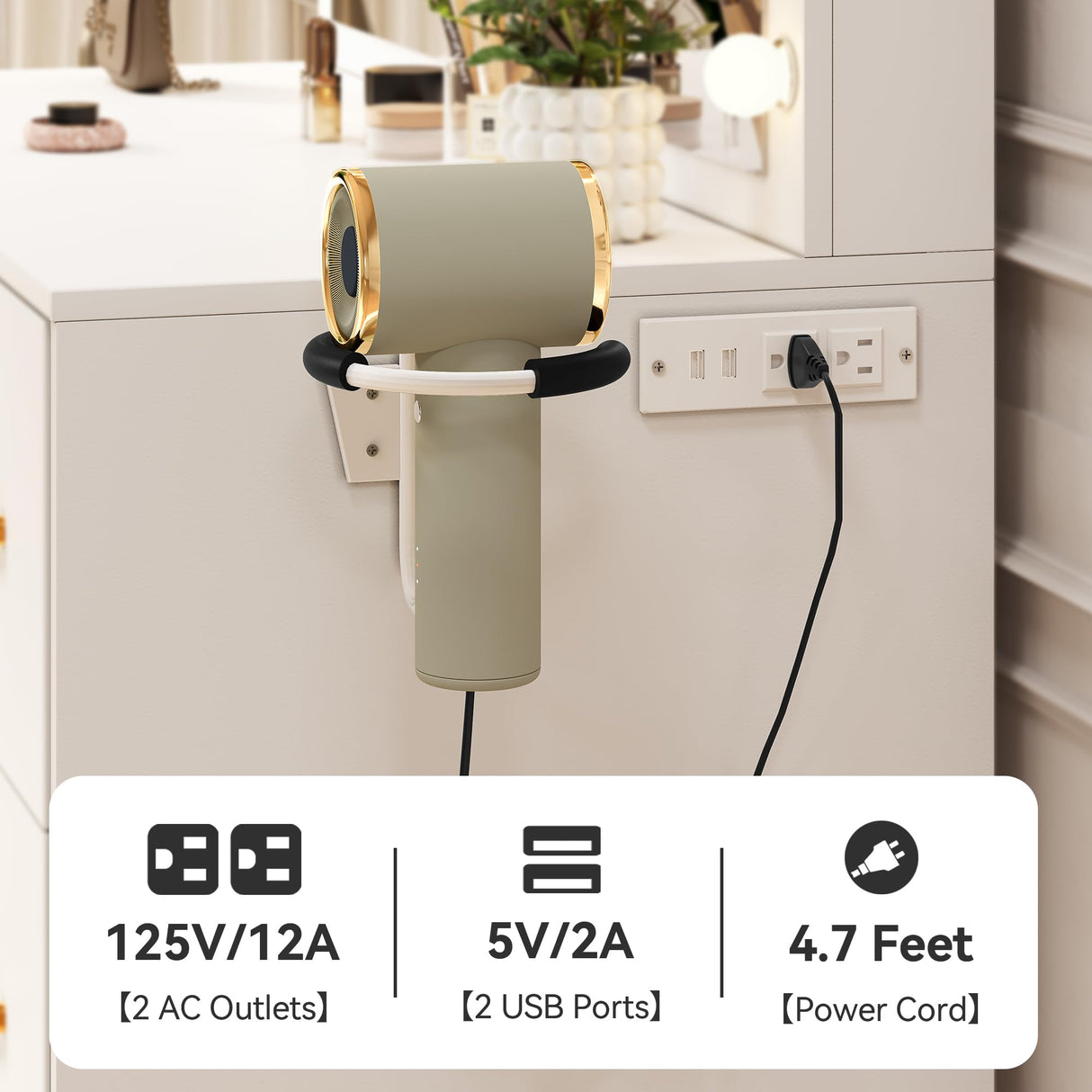 YITAHOME Vanity Desk, Vanity Mirror with Lights, Makeup Vanity Set with 4 Drawers, 3 Lighting Modes, Charging Station and Vanity Bench YITAHOME