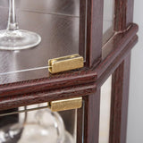 JIJIWANG 70" H Corner Glass Cabinet Lighted Curio Cabinet Corner Display Case for Living Room, Curio Cabinets, Antique Collection, Wine, Bar Glass Storage Light Included, (Dark Cherry) JIJIWANG