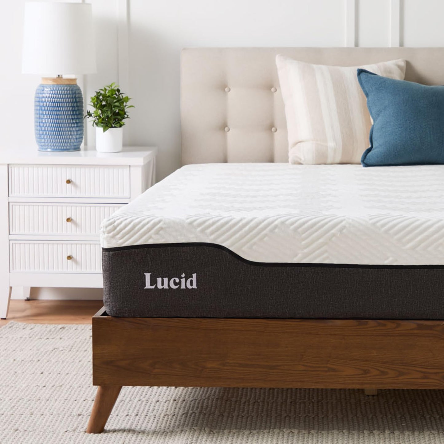 LUCID L150 Adjustable Bed Base 12 Inch Twin XL Hybrid Mattress