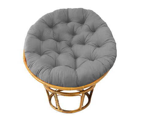 COTTON CRAFT Papasan Chair Cushion - 100% Cotton Duck Fabric Thick Soft Overstuffed Floor Seat Standard 45" Round Chair Swing Chair Patio Den College Dorm Papasan - Charcoal Grey COTTON CRAFT