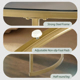 Furnivado 31.5" Nesting Coffee Table Set of 2, Round Nesting Coffee Tables with Tempered Glass Top, End Tables with Metal Frame for Living Room, Bedroom, Transparent Glass Furnivado