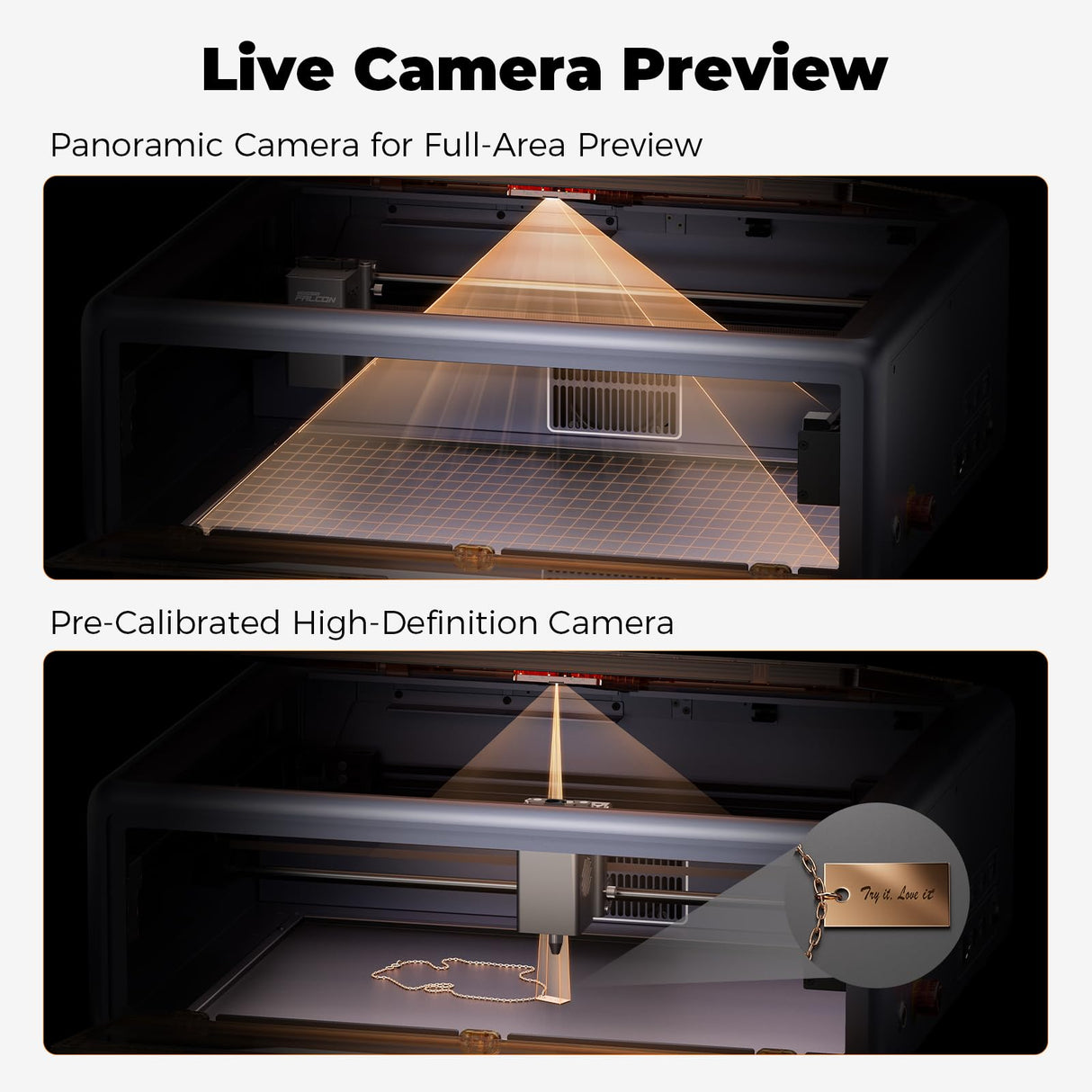 Creality Falcon A1 10W Laser Engraver, 80W Enclosed Laser Cutter and Engraver Machine with Air Assist, Smart Camera Positioning, 600mm/s Speed, Smart Material Recognition, Ideal for Wood & Metal CREALITY FALCON