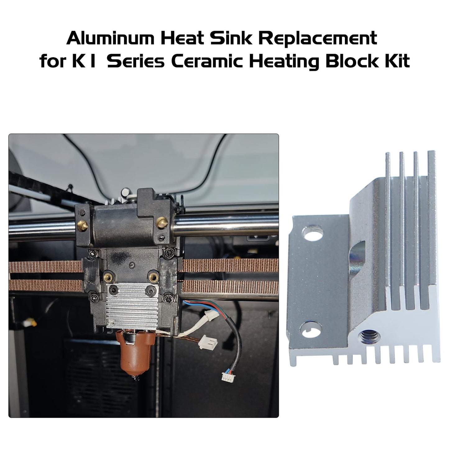 FYSETC 3D Printer Accessories - K1 Max Hotend HeatSink - Aluminum Heat Sink Replacement: Clone Fast Cooling Hot End Parts Siliver Radiator Fit Crealty K1 K1C Ceramic Print Head Heating Block Kit