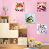 4 Pack Animal Paint by Number for Kids with Wooden Frame, Paint by Numbers for Kids Animals Ages 4-8-12, Easy Sloth Fox Sea Turtle Horse DIY Acrylic Oil Painting Kits for Home Wall Decor (8X8 inch) xackcme