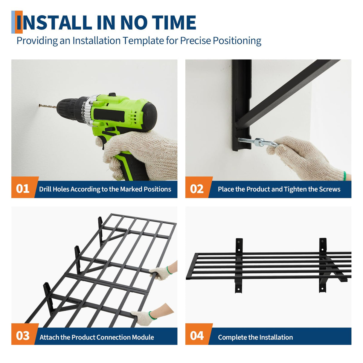 2 Pack 2x6 ft Garage Storage Shelving Wall Mounted, 1600 LBS Heavy Duty Storage Shelves, Folding Wall Shelve Garage Storage Rack Organization, Black Metal Storage Racks Units for Warehouse, Laundry GarveeLife