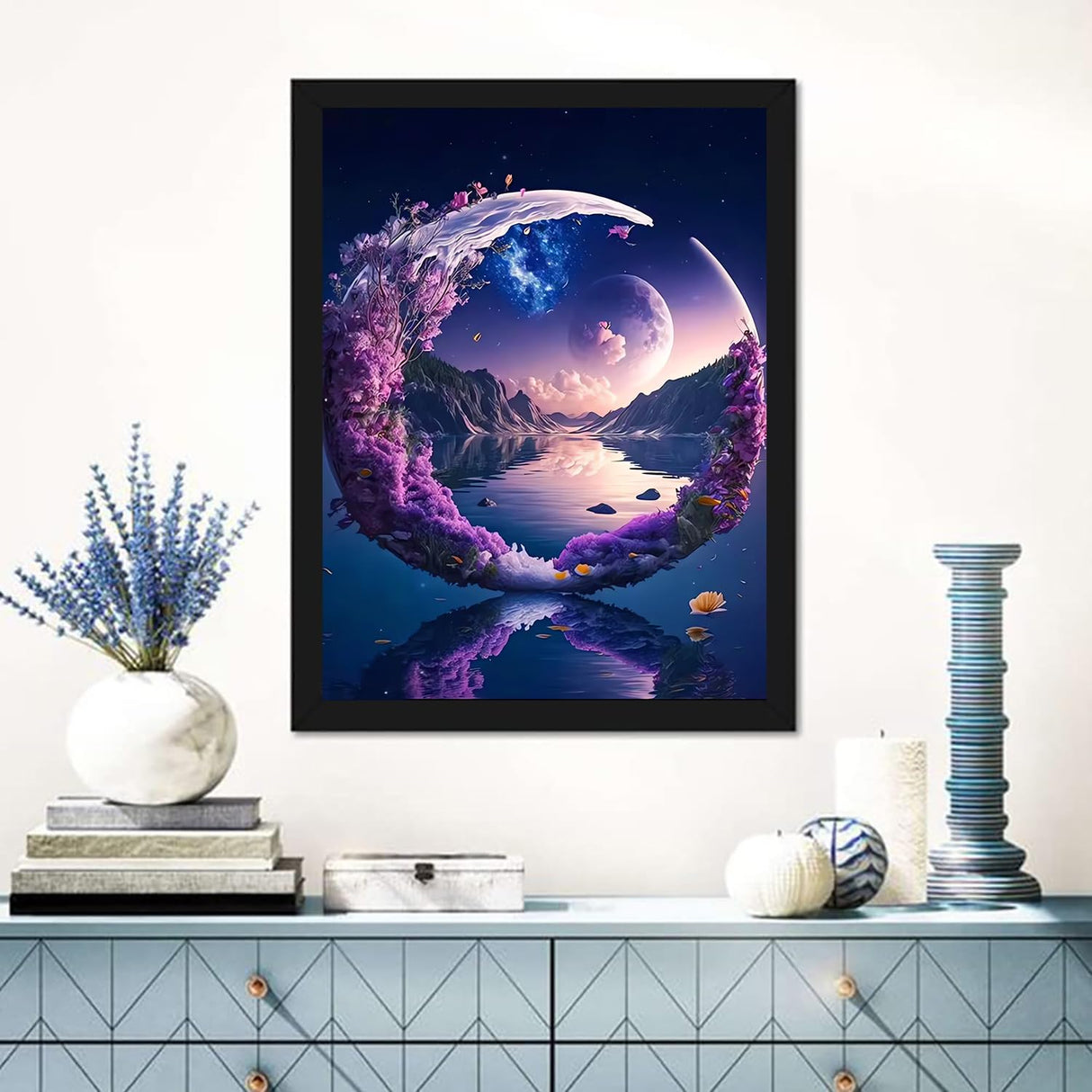 DAZZLEDOTS Diamond Art Kits for Adults, Landscape Moon Diamond Painting 5D Diamond Art Kits for Beginners DIY Full Drill Paint by Diamonds Dot Gem Art for Home Wall Decor 12 x 16 Inch DAZZLEDOTS