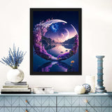 DAZZLEDOTS Diamond Art Kits for Adults, Landscape Moon Diamond Painting 5D Diamond Art Kits for Beginners DIY Full Drill Paint by Diamonds Dot Gem Art for Home Wall Decor 12 x 16 Inch DAZZLEDOTS
