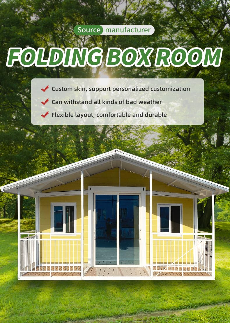 Prefab Tiny Homes for Sale to Live in, Quick Expandable Prefab Home 20ft/40ft Sets Up in 30 Mins with Bedroom, Kitchen & Living Room Weather Resistant Steel Frame Customizable Instant Dwelling Generic