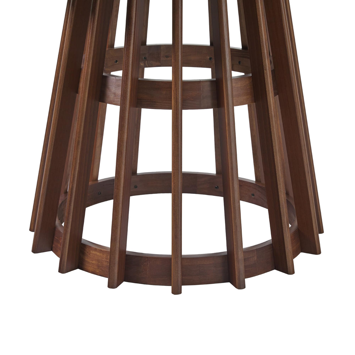 Walker Edison Scandinavian Slatted Wood Pedestal Base Dining Table, 48 Inch, Brown Walker Edison