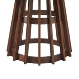 Walker Edison Scandinavian Slatted Wood Pedestal Base Dining Table, 48 Inch, Brown Walker Edison