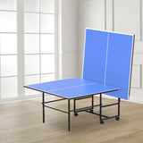 9ft Mid-Size Folding Rolling Ping Pong, Foldable & Portable Ping Pong Table Set for Indoor Games with Net, 2 Table Tennis Paddles and 3 Balls, Size 108 * 60 * 30Inch HIMcup