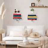 Atsgke Vertical Book Shelf Wall Mount 2 Pack - 4 Tier Invisible Spine Organizer, Heavy-Duty Metal Floating Shelves for Space Saving Modern Home Office Decor, White Atsgke