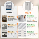 Lifewit 2 Pack Laundry Hamper Large Collapsible Laundry Baskets, Freestanding Waterproof Clothes Hamper with Easy Carry Handles in Laundry Room Bedroom Bathroom College Dorm for Adults, Grey, 2 x 80L Lifewit